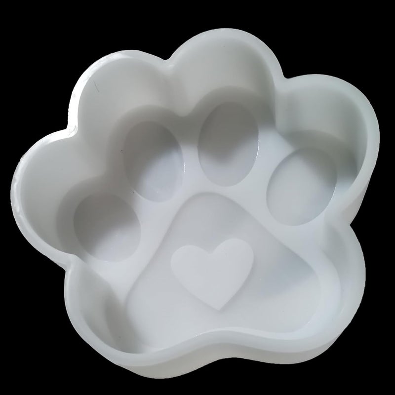 Fuehbur Paw Print Heart Car Freshie Mold Baking Aroma Beads DIY Craft Soap Candle Chocolate Silicone Mould Decoration Party Gift-Oven Safe【Medium Size】 - Image 1